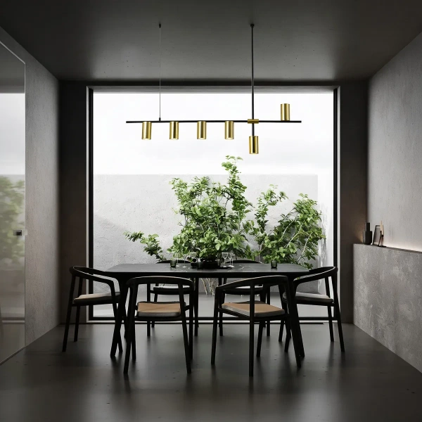 Lampa wisząca Arizona 6 czarno-złota 6xGU10