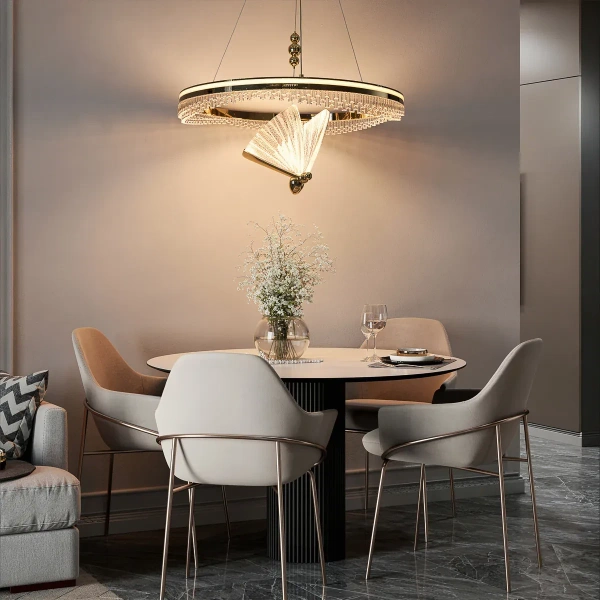 Lampa wisząca Marissa Cristal złota LED 48W CCT