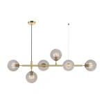 Lampa wisząca Alisa 6 złota z transparentnymi kloszami 6xE14
