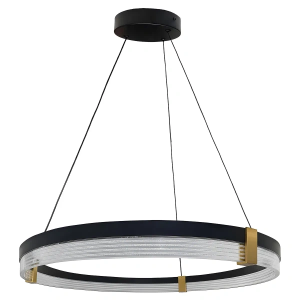 Lampa wisząca Plum Triangle 80 cm czarno-transparentna LED 40W CCT