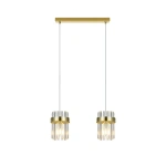 Lampa wisząca Vetro listwa złota 2xE14