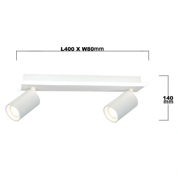 Spot sufitowy Parma 2 biały 2xGU10 + LED 8W CCT