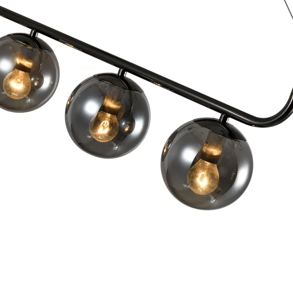 Lampa wisząca Alisa 3 grafitowa z dymionymi kloszami 3xE14