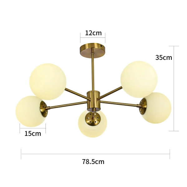 Lampa wisząca Roma 5 złota 5xE14