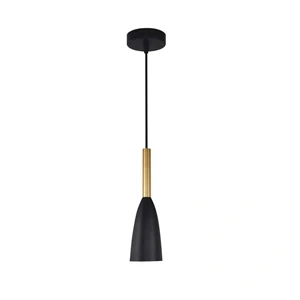 Lampa wisząca Solin 1 czarno-złota 1xE27