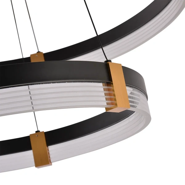 Lampa wisząca Plum 2 śr. 60/40 cm czarno-transparentna LED CCT
