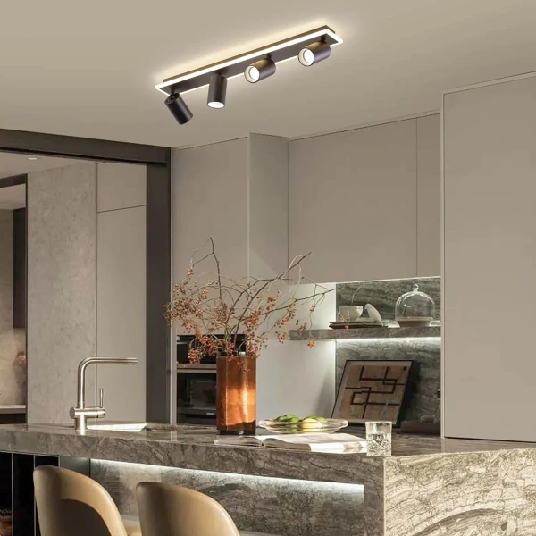 Plafon Parma 70 cm czarny 4xGU10 + LED 20W CCT