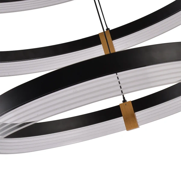 Lampa wisząca Plum 3 śr. 80/60/40 cm czarno-transparentna LED CCT