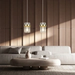 Lampa wisząca Vetro listwa złota 2xE14