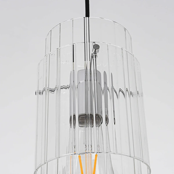 Lampa wisząca Savona 1 transparentno-czarna 1xE27