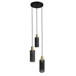 Lampa wisząca Tirana 3 okrągła czarno-złota 3xE27