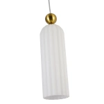 Lampa wisząca Piega 1 złota z białym kloszem 1xE14