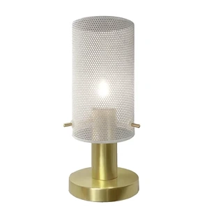 Lampa stołowa Tirana biało-złota 1xE27