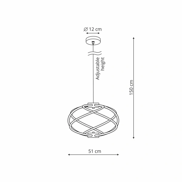 Lampa wisząca Kandor złota LED 45W CCT