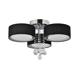 Plafon Gambela czarno-srebrny 3xE27 + LED