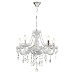 Lampa wisząca Cristallo 5 srebrna 5xE14