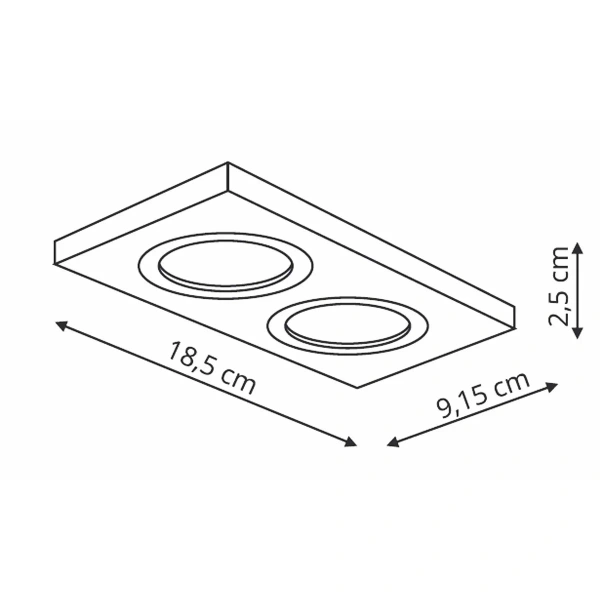 Oczko podtynkowe Metis 2 białe 2xGU10