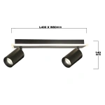 Spot sufitowy Parma 2 czarny 2xGU10 + LED 8W CCT