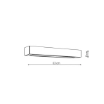 Kinkiet Ibros 63 cm biały LED 9W 4000K IP44