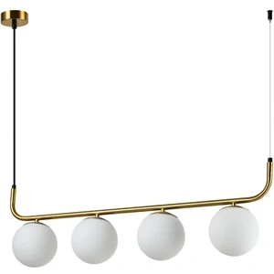 Lampa wisząca Alisa 4 złota z białymi kloszami 4xE14