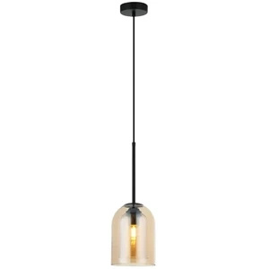 Lampa wisząca Elaris czarna z bursztynowym kloszem 1xE27