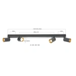 Plafon Perugia 4 czarny 4xGU10 + LED 18W CCT