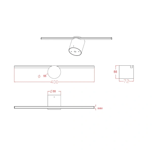 Kinkiet Modern Slim 40 cm biały LED 3000K IP44
