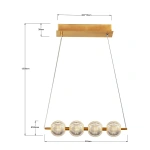 Lampa wisząca Brillant 4 złota LED 20W CCT