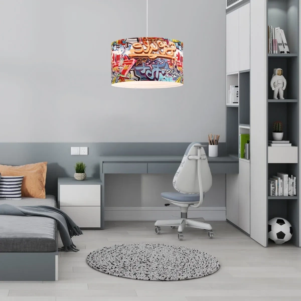 Lampa wisząca Graffiti wielokolorowa 1xE27
