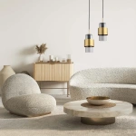 Lampa wisząca Miele dymno-złota 1xE27