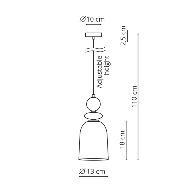 Lampa wisząca Tropea M bursztynowa 1xE27