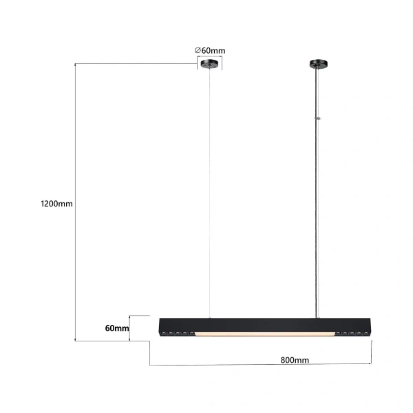 Lampa wisząca Cali M czarna LED 32W CCT smart