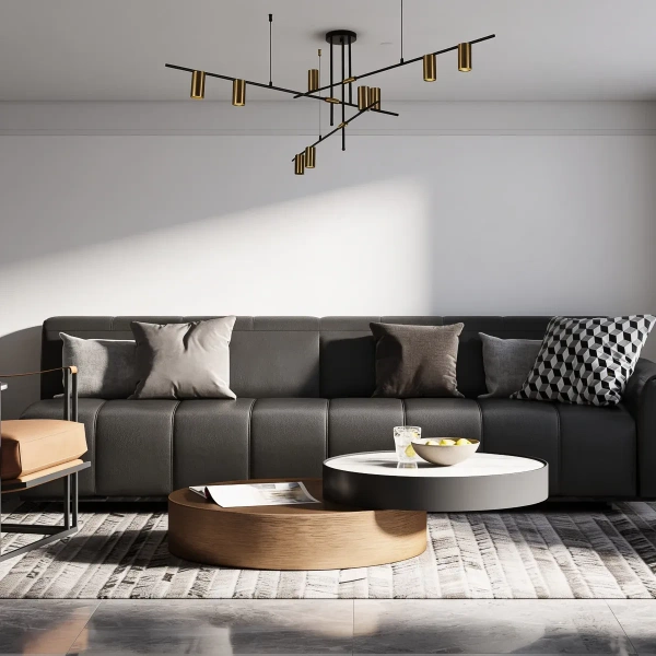 Lampa wisząca Arizona 9 czarno-złota 9xGU10