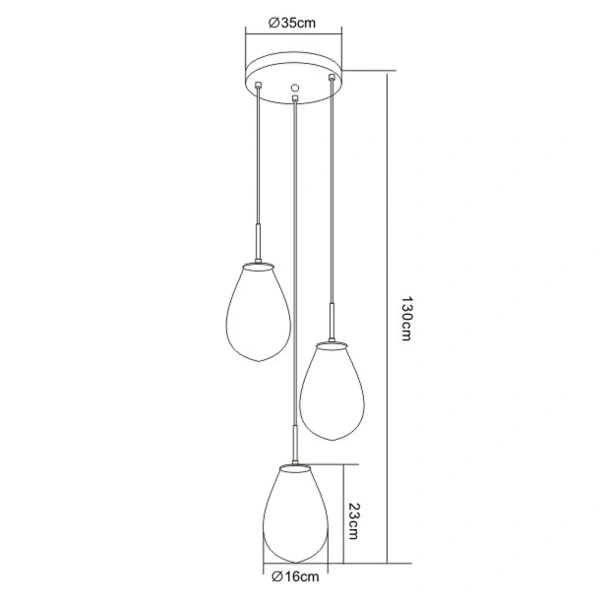 Lampa wisząca Fondi 3 czarna 3xE14