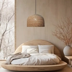 Lampa wisząca Kanso rattanowa 50 cm jasnobrązowa 1xE27