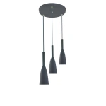 Lampa wisząca Solin 3 talerz śr. 30 cm szara 3xE27