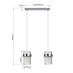 Lampa wisząca Vetro listwa chromowana 2xE14