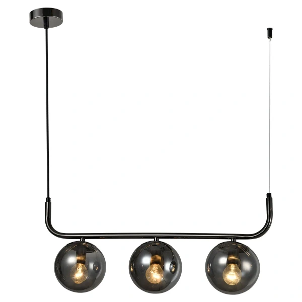 Lampa wisząca Alisa 3 grafitowa z dymionymi kloszami 3xE14
