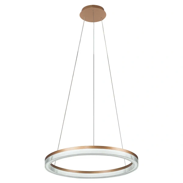 Lampa wisząca Midway Cristal Triangle duża złoto-transparentna LED CCT