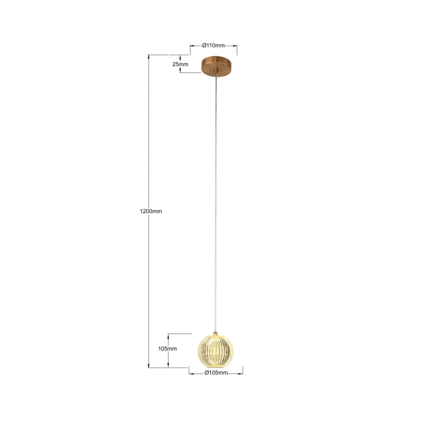 Lampa wisząca Brillant 1 złota LED CCT