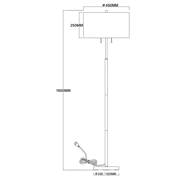 Lampa podłogowa Fogo czarna 2xE27
