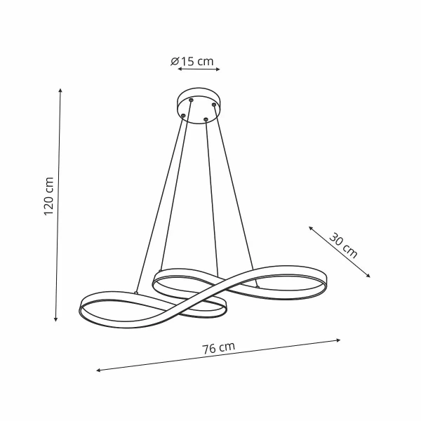 Lampa wisząca Infania złota LED 36W CCT