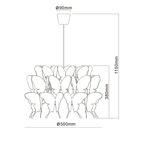 Lampa wisząca Farfalla biała 1xE27