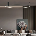 Plafon Ring L 90 cm czarny LED 50W CCT