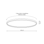 Plafon California 60 cm czarny LED 50W CCT