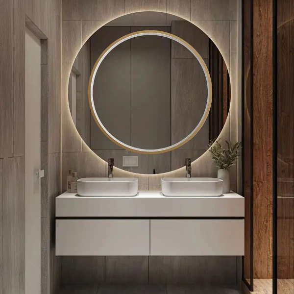 Lampa wisząca Mirror L złota LED 47W CCT IP44
