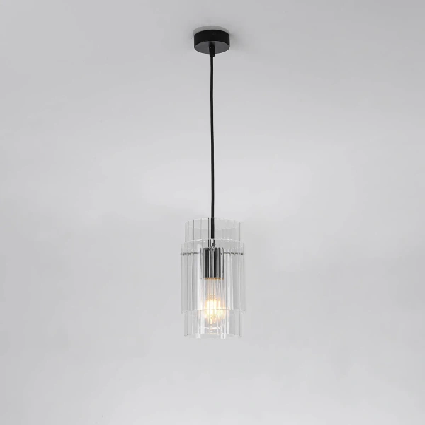 Lampa wisząca Savona 1 transparentno-czarna 1xE27