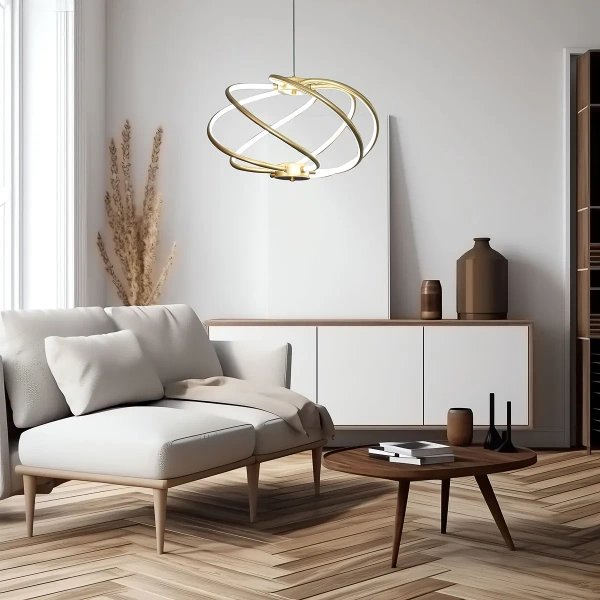 Lampa wisząca Kandor złota LED 45W CCT