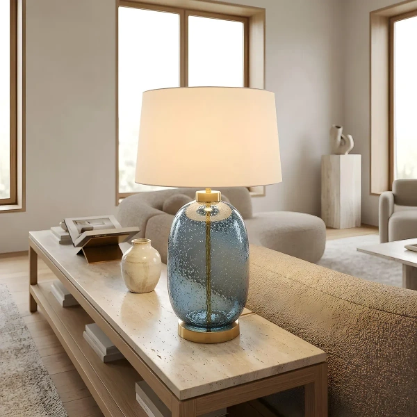 Lampa stołowa Amur niebieska 1xE27