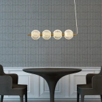 Lampa wisząca Diamond 4 listwa złota LED CCT